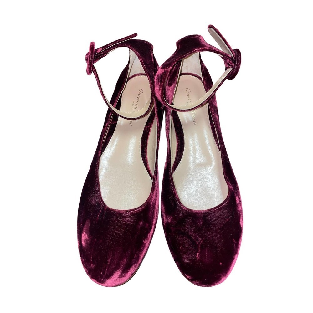 Gianvito Rossi NWOT Velvet Ankle Strap Ballet Flats​ sz 8 Euro 39​ - Picture 3 of 8